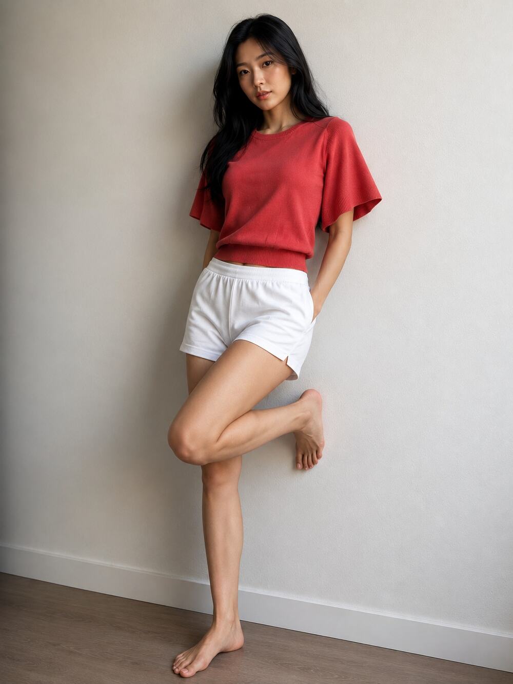 LR3706  Banana Republic Coral Knit Top XS